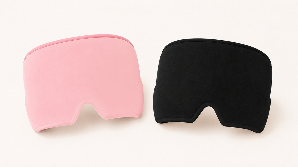 Duo bandeau migraine rose poudré et noir élégant ThermoRelax YaNa Confort