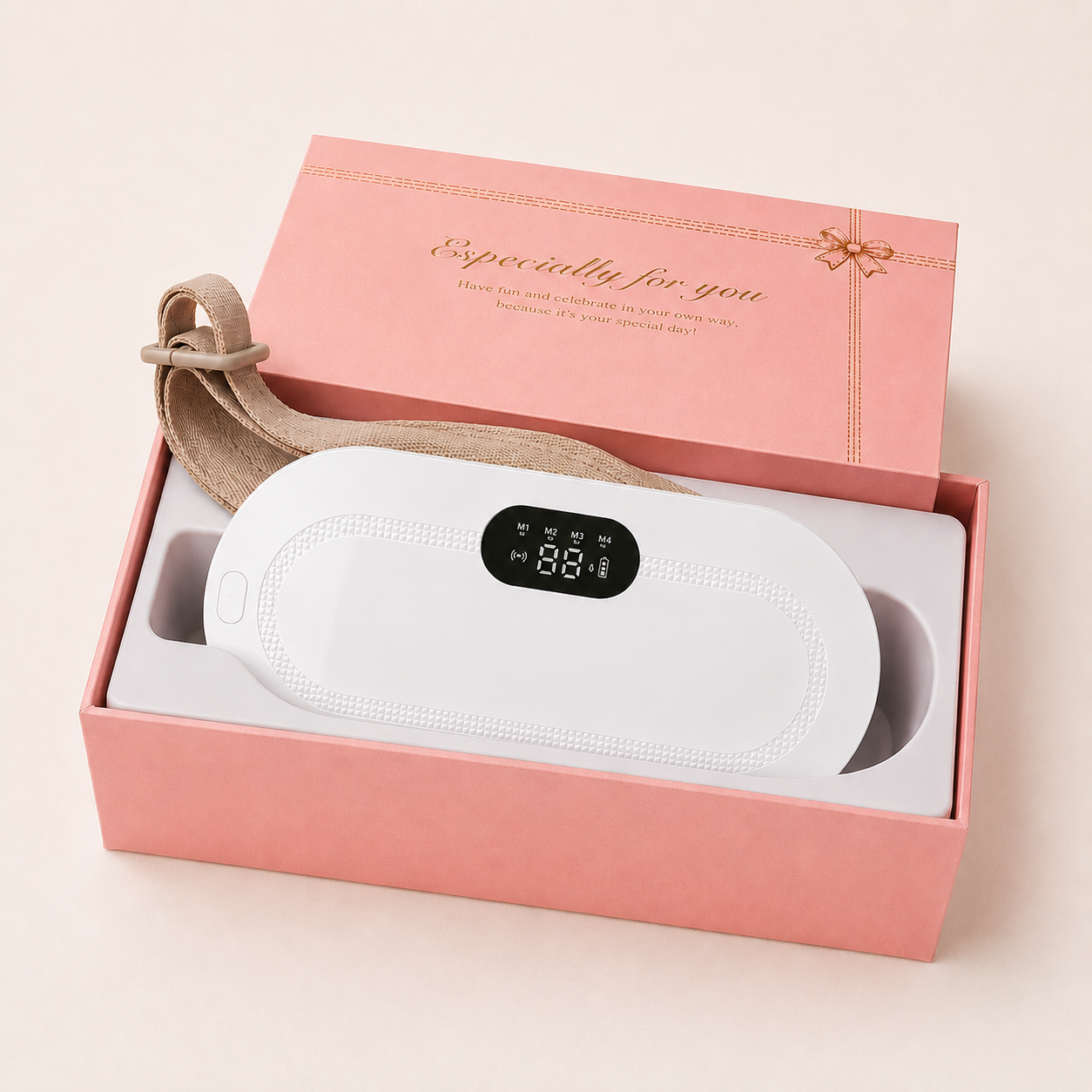 Gros plan écran digital LED ceinture blanche ThermoCalm YaNa Confort