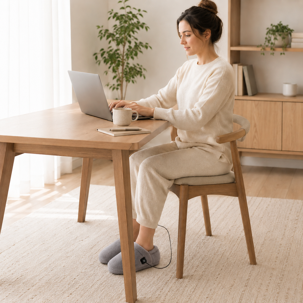 Chaussons chauffants USB pour télétravail bureau YaNa Confort