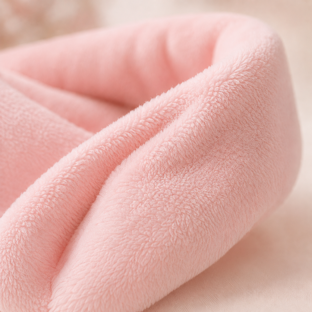 Gros plan texture polaire écharpe ThermoCozy rose YaNa Confort
