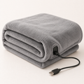 Plaid chauffant USB gris doux polaire épaisse YaNa Confort
