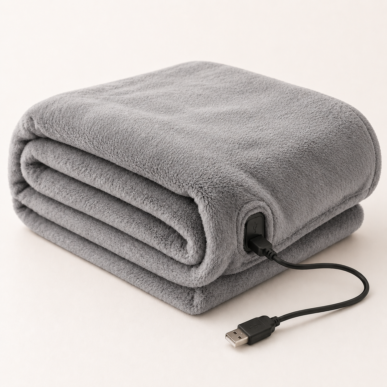 Plaid chauffant USB gris doux polaire épaisse YaNa Confort