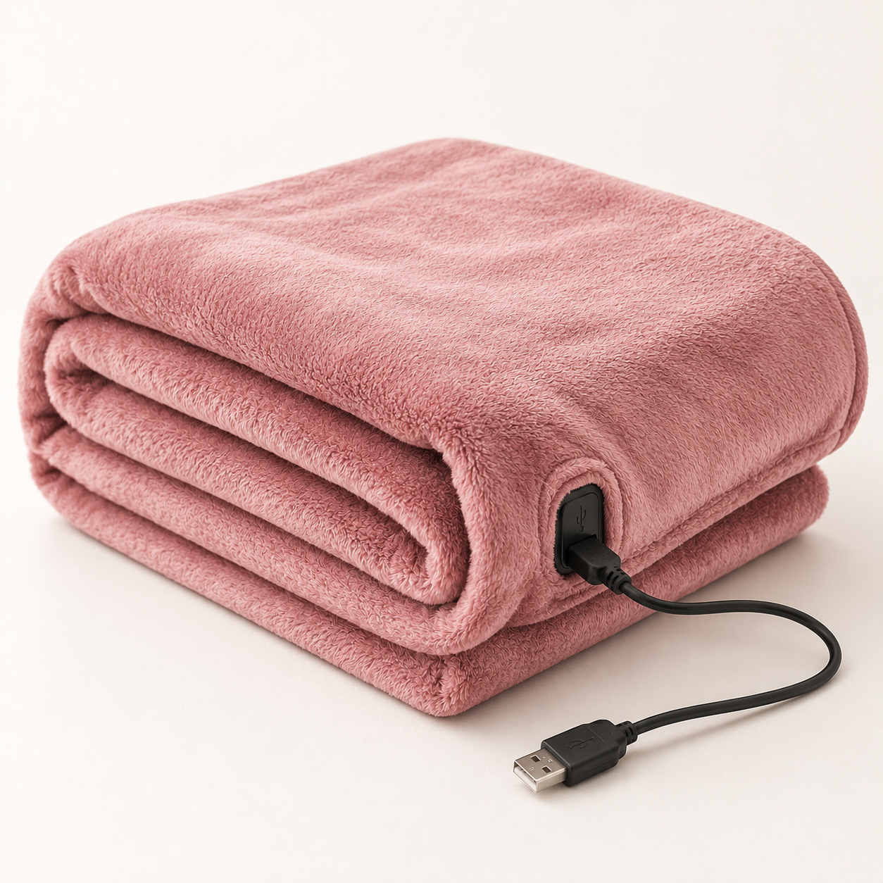 Plaid chauffant USB rose doux polaire épaisse YaNa Confort